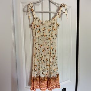 Rue 21 floral tie sleeve ruffle mini dress